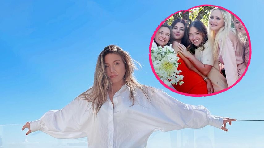 Gast einer Hochzeit: Hier strahlt Bibi Claßen total happy!