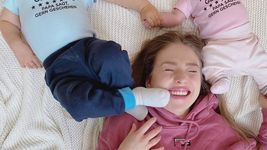 Bibi Claßen mit ihren Kindern Lio und Emily