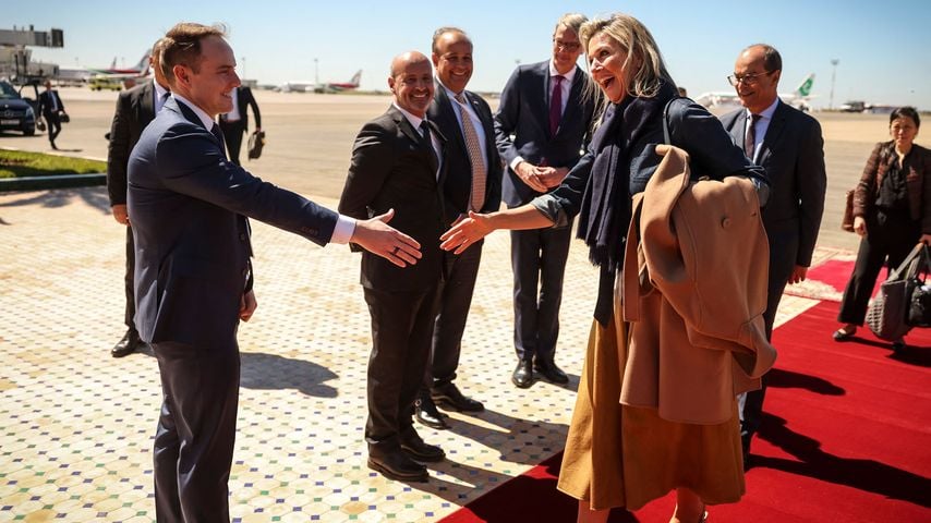 Königin Máxima bei ihrer Ankunft in Casablanca, März 2023