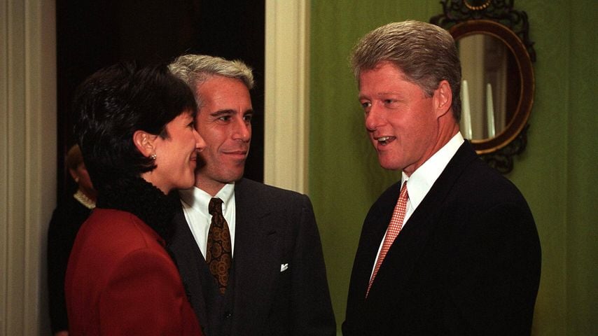 Bill Clinton im Gespräch mit Jeffrey Epstein und Ghislaine Maxwell, 1993