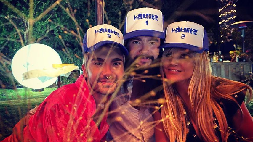 Bill und Tom Kaulitz sowie Heidi Klum auf der Geburtstagsfeier der Zwillinge im Jahr 2020
