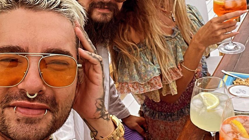 Bill Kaulitz, Tom Kaulitz und Heidi Klum im August 2021
