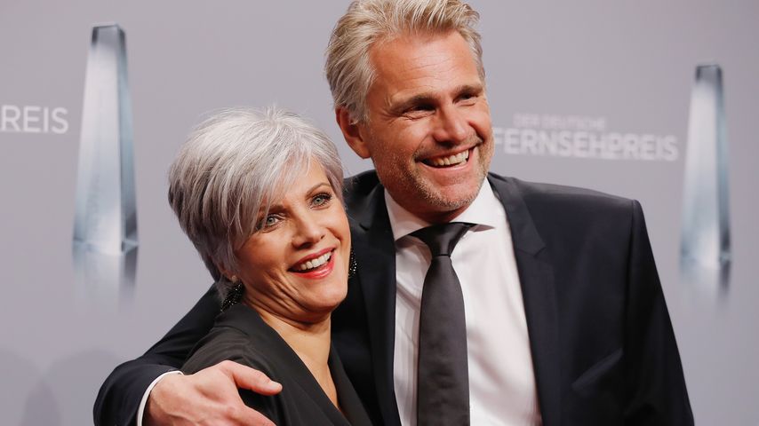 Birgit Schrowange und Frank Spothelfer beim Deutschen Fernsehpreis 2018
