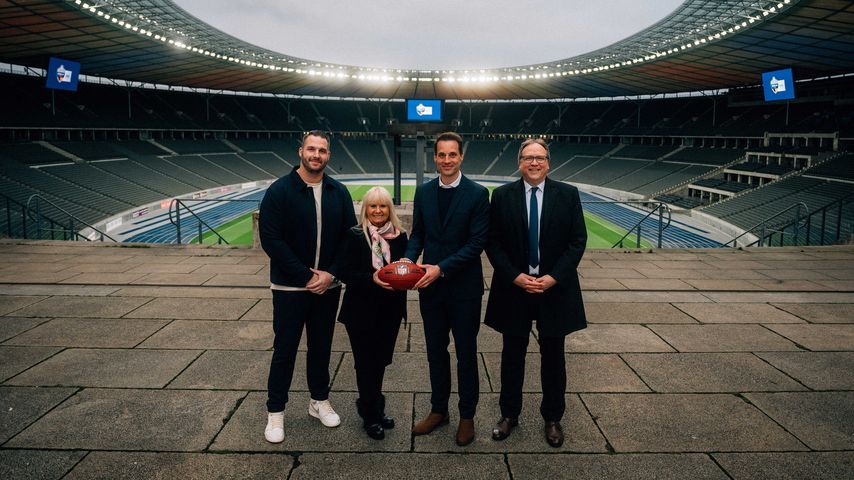 Björn Werner, Iris Spranger und Alexander Steinforth im Berliner Olympiastadion