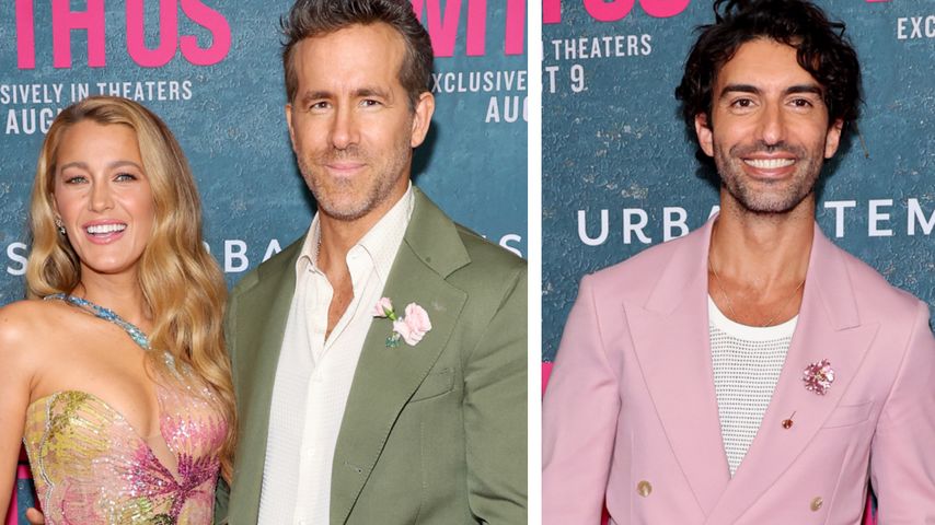 Collage: Blake Lively und Ryan Reynolds mit Justin Baldoni