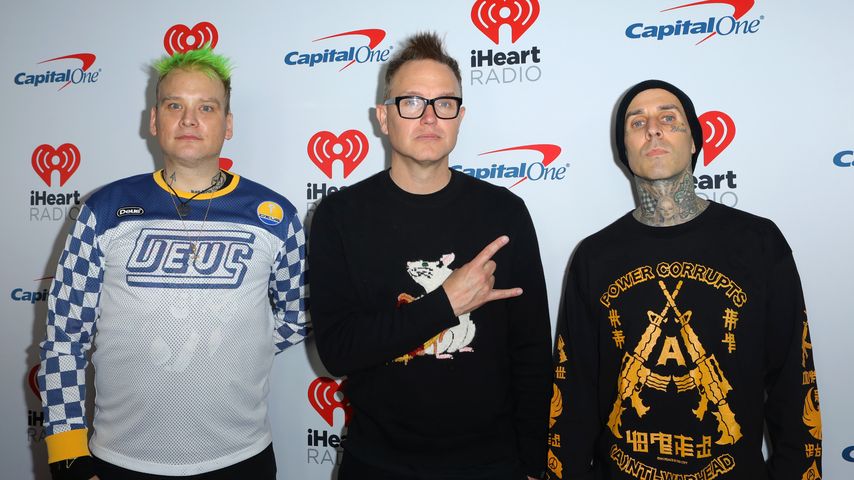 Blink-182-Mitglieder Matt Skiba, Mark Hoppus und Travis Barker im Februar 2020
