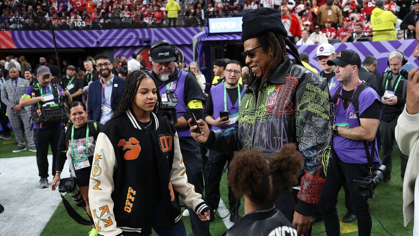 Blue Ivy Carter, Jay-Z und Rumi Carter im Februar 2024
