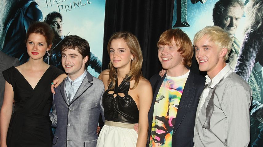 Bonnie Wright, Daniel Radcliffe, Emma Watson, Rupert Grint und Tom Felton