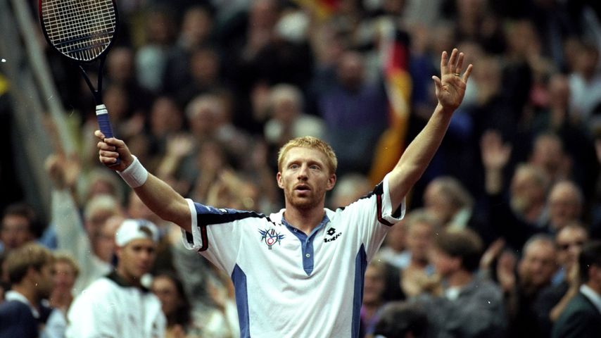 Boris Becker bei einem Tennisturnier in Moskau, September 1995