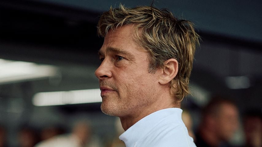 Brad Pitt bei einem Formel-1-Rennen in Silverstone, England, im Juli 2024