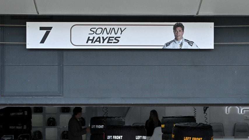 Brad Pitts Garage beim Grand Prix in Großbritannien