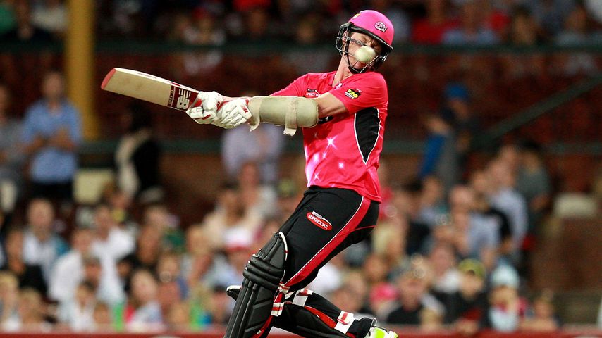 Brett Lee während eines Spiels der Sydney Sixers gegen Perth Scorchers, Dezember 2014