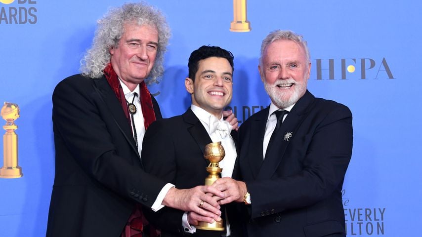Brian May, Rami Malek und Roger Taylor bei den Golden Globes 2019