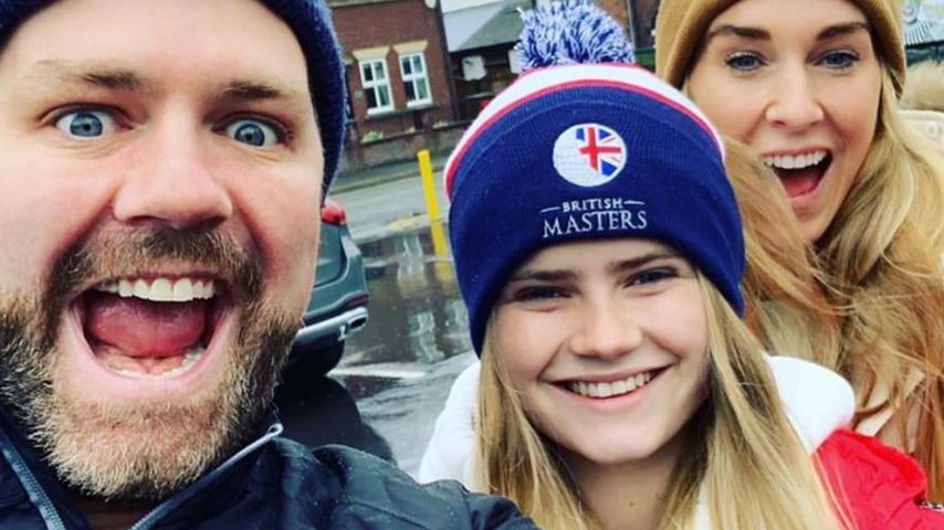 Brian McFadden mit seiner Tochter Lilly und seiner Verlobten Danielle Parkinson