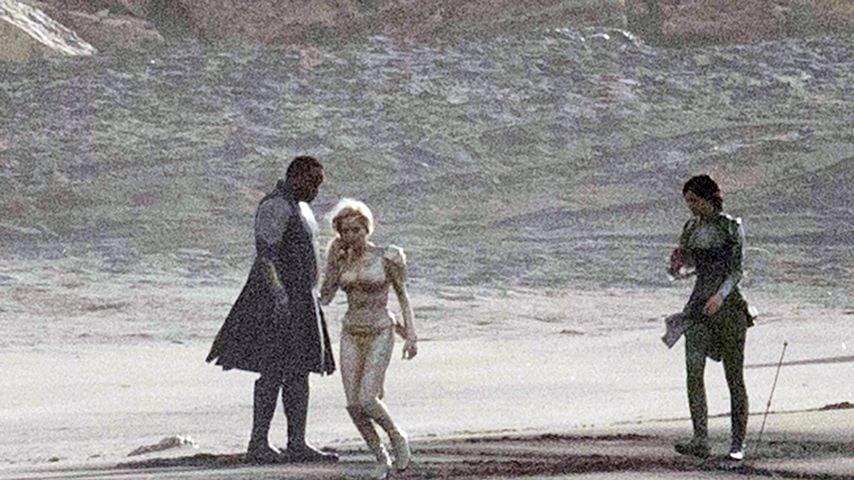 Brian Tyree Henry, Angelina Jolie und Gemma Chan beim "Eternals"-Dreh
