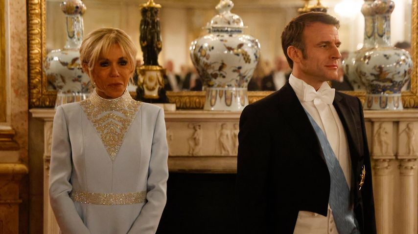 Brigitte und Emmanuel Macron im schwedischen Königspalast