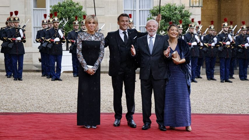Brigitte und Emmanuell Macron mit Luiz Inacio Lula und Rosangela da Silva im Juni 2025