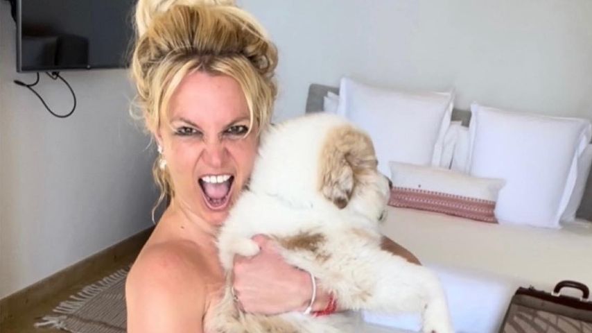 Britney Spears posiert nackt mit ihrem Hund