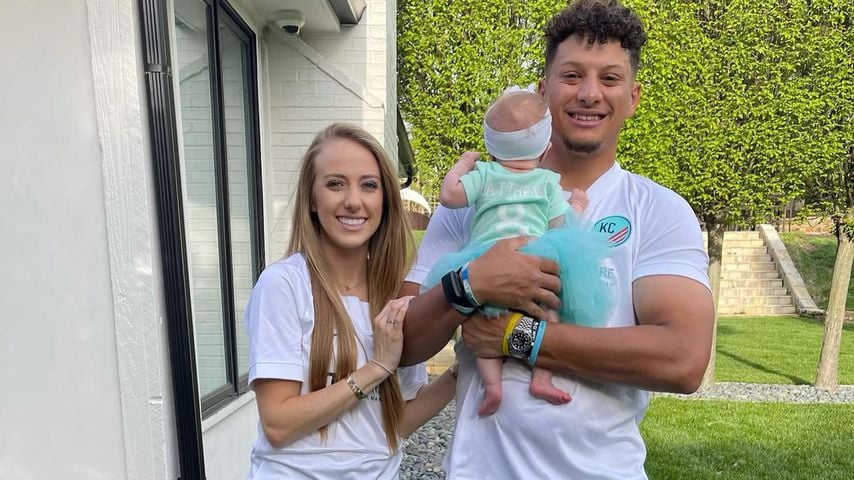 Brittany Matthews und Patrick Mahomes mit ihrer Tochter