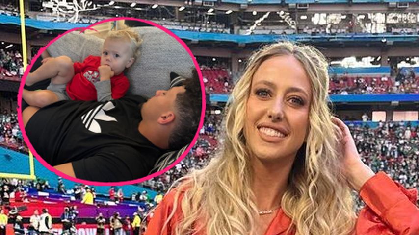 Collage: Bronze, Patrick und Brittany Mahomes