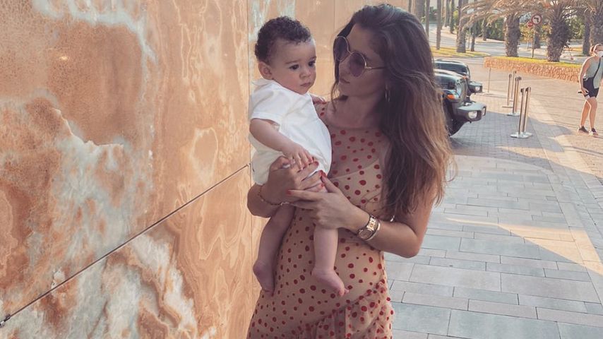 Brooke Vincent mit ihrem Sohn Mexx