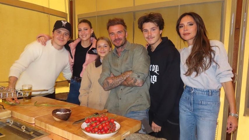 Brooklyn Beckham, Nicola Peltz-Beckham, Harper Seven, David, Cruz und Victoria Beckham