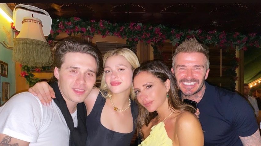 Brooklyn und Nicola Peltz-Beckham mit seinen Eltern Victoria und David
