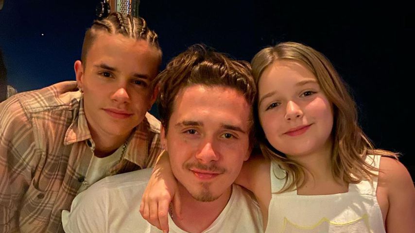 Brooklyn Beckham mit seinen Geschwistern Romeo und Harper, November 2019