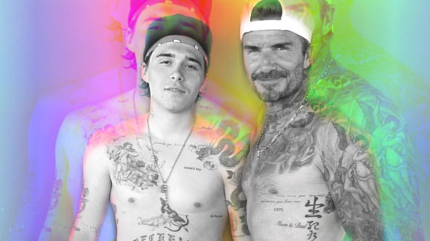 Oben ohne: Brooklyn und David Beckham zeigen ihre Tattoos!