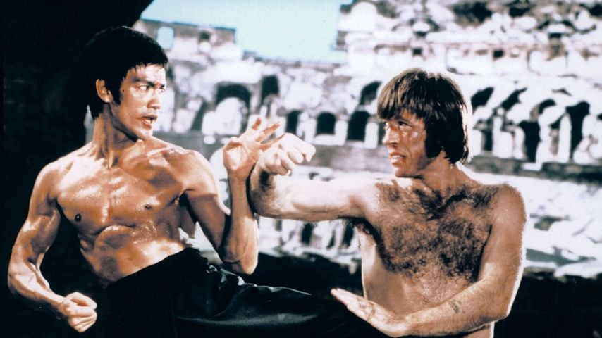Bruce Lee und Chuck Norris in einer Kampfszene aus "Return of the Dragon", 1972
