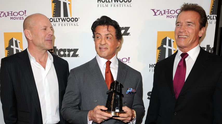 Bruce Willis, Sylvester Stallone und Arnold Schwarzenegger im Jahr 2010