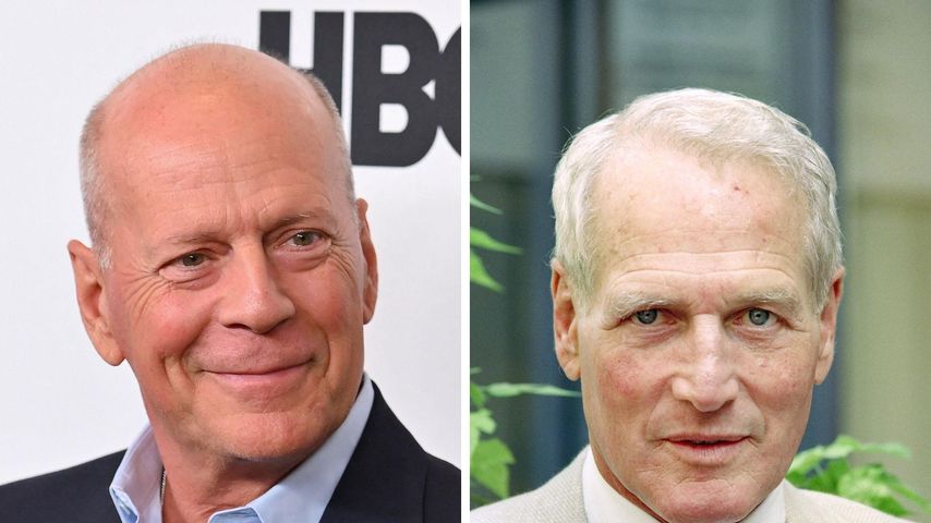 Collage: Bruce Willis und Paul Newman