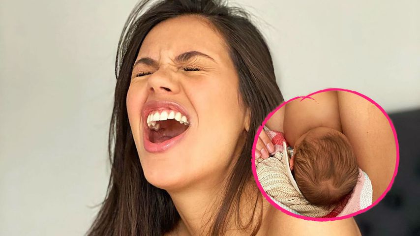 Beim Stillen: Baby von GNTM-Bruna beißt ihr in den Busen!