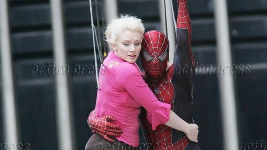 Bryce Dallas Howard als Gwen Stacy und Tobey Maguire als Spider-Man, Dreh "Spider-Man 3" 2006