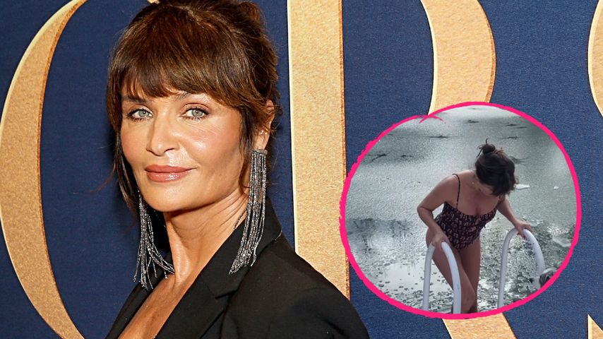 Helena Christensen genießt eisiges Bad in gefrorenem See