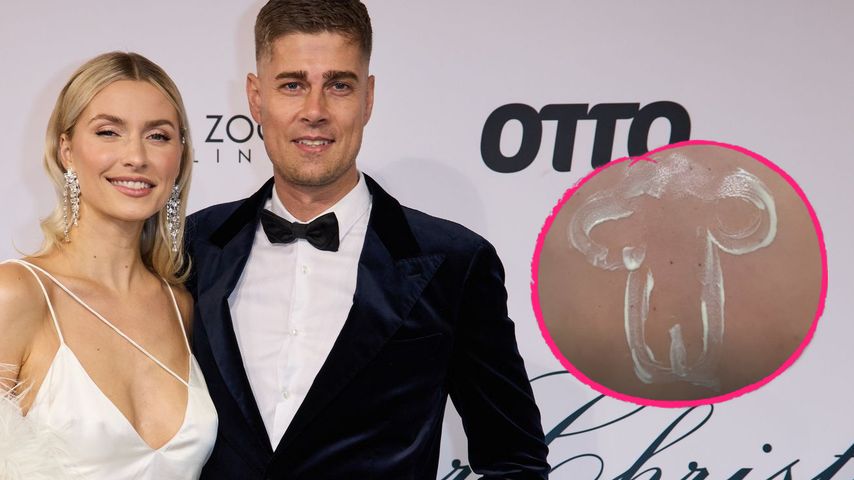 Lena Gercke schmiert ihrem Dustin einen Penis auf den Rücken