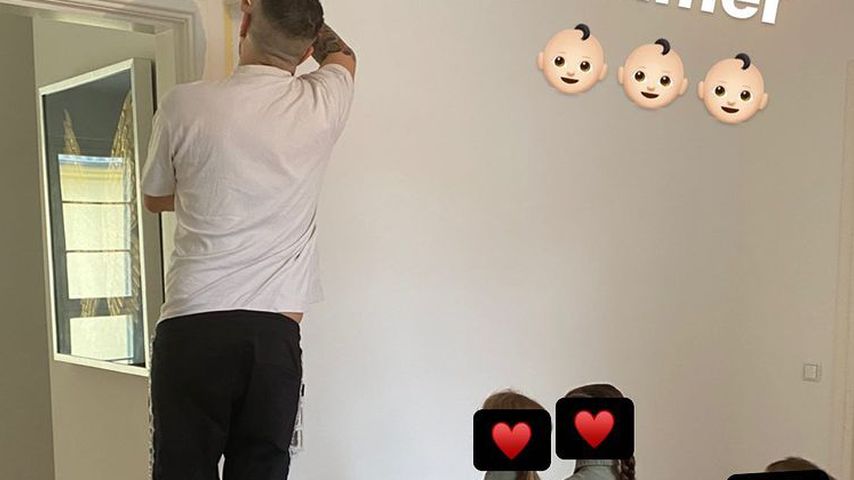 Bushido als Malermeister: Zimmer für Drillinge fast fertig!