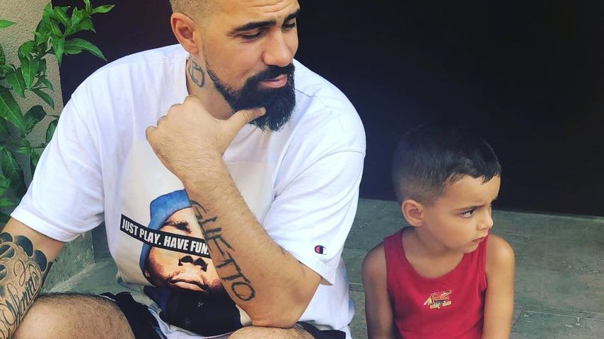 Bushido mit seinem Sohn Issa im Juli 2018