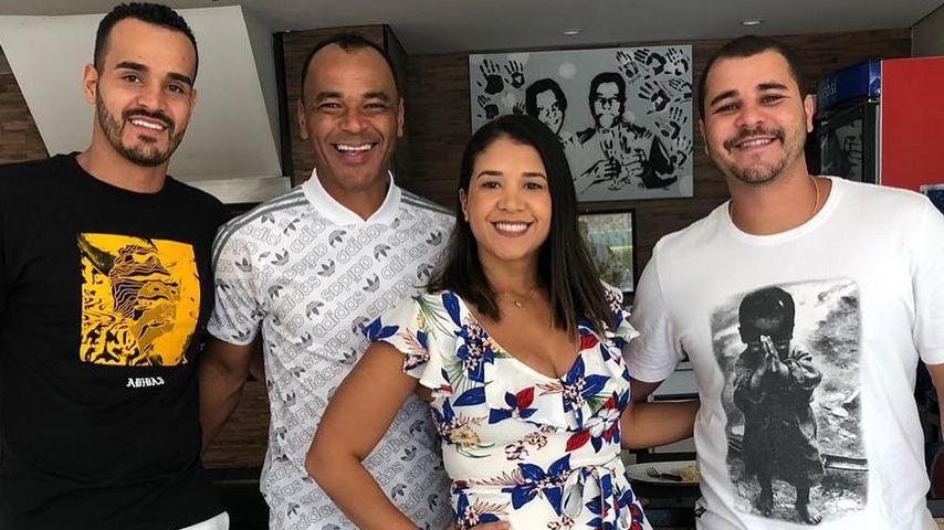 Cafu (zweiter von links) mit seinen Kinder Wellington, Michelle und Danilo
