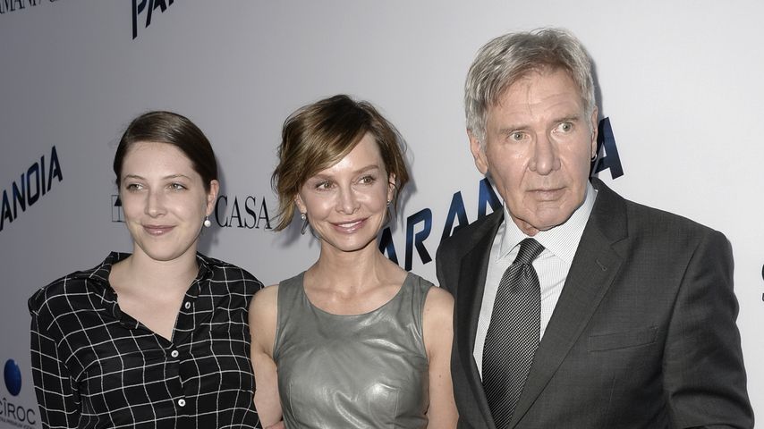 Calista Flockhart, Harrison Ford und dessen Tochter Georgia im Jahr 2013