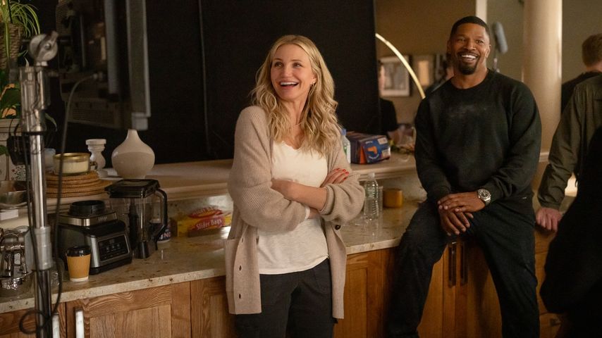 Cameron Diaz und Jamie Foxx am "Back in Action"-Set