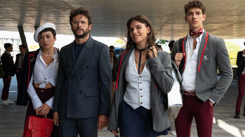Carla Díaz, Diego Martin, Martina Cariddi und Manu Ríos in "Élite"