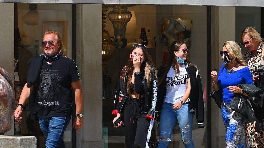 Robert und Carmen Geiss mit ihren Töchtern Shania und Davina in Venedig im Jahr 2020