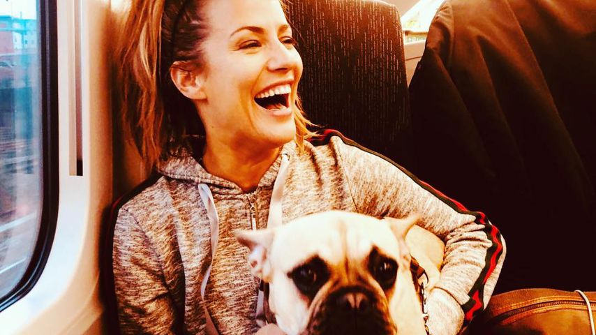Caroline Flack mit ihrer Hündin Ruby im April 2019