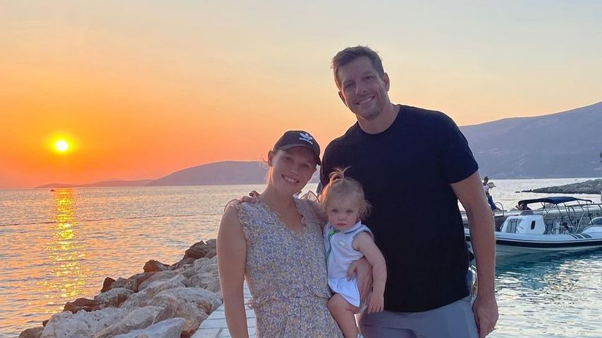 Caroline Wozniacki mit ihrem Mann und ihrer gemeinsamen Tochter