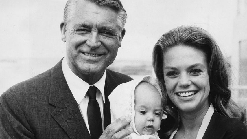 Cary Grant 1966 mit seiner Frau Dyan Cannon und seiner Tochter Jennifer