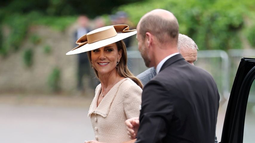 Prinzessin Kate und Prinz William treffen zur Hochzeit von Peter Phillips und Harriet Sperling in Kemble ein, Juni 2026