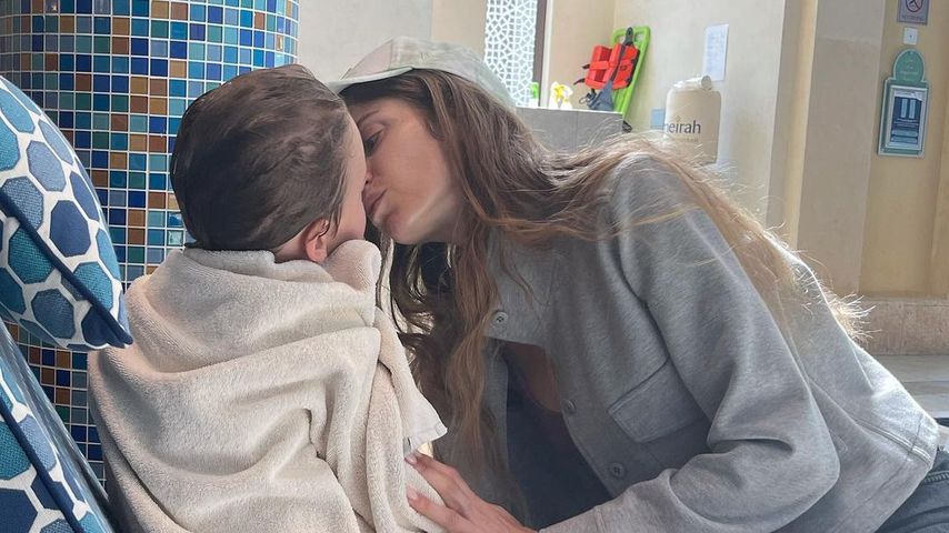 Cathy Hummels mit ihrem Sohn Ludwig