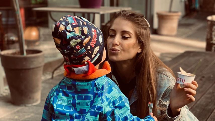 Cathy Hummels und Sohn Ludwig, Mai 2020