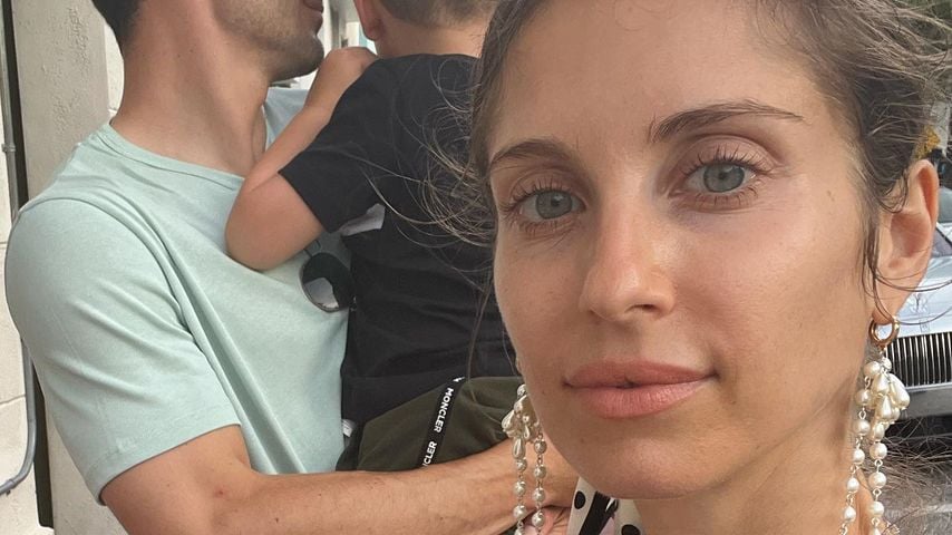 Cathy Hummels mit Mats und Ludwig in Miami
